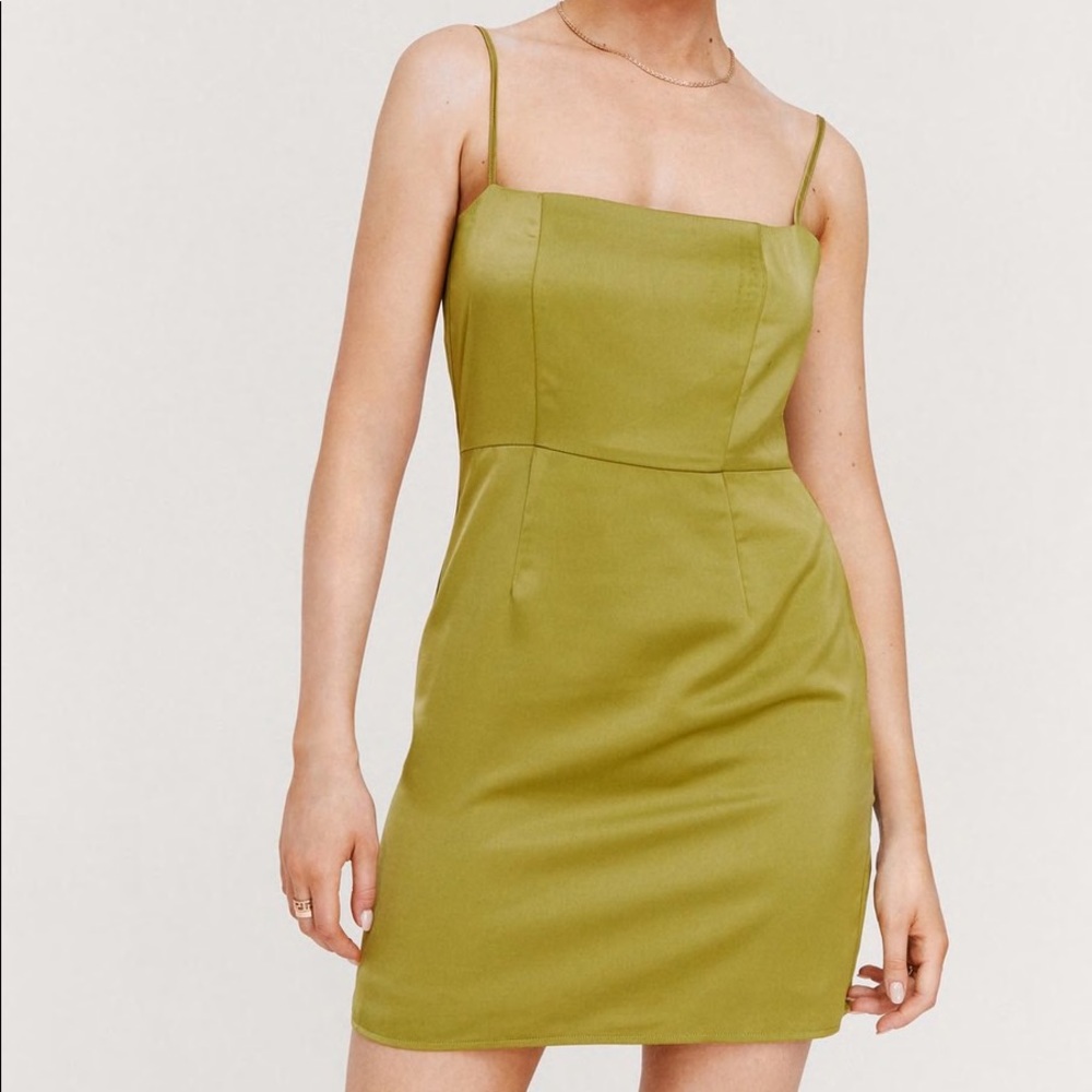 Green mini babe square neck dress Nasty Gal